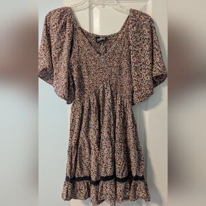 Angie floral flowy smocked short dress